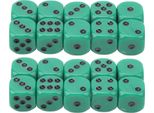 20 Pezzi Di Dadi Da 16 Mm Con Angoli Arrotondati, Set Da Gioco A 6 Facce Per Giochi Da Tavolo, Matematica, Punti Verdi Neri