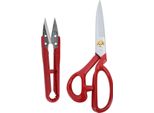Set Di Forbici Da Cucito, In Acciaio Inox, Forbici Da Sarto E Da Filo, Impugnatura Ergonomica In Gomma, Tessuto Da Tagliare, Rosso, 25,4 Cm