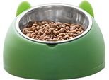 Ciotola Per Cibo E Acqua Per Animali Domestici In Acciaio Inox, Rimovibile, Antiscivolo, A Forma Di Cartone Animato, Ciotola Per Cani E Gatti, Verde