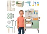 4Iq Laboratorio Per Bambini In Legno "Majsterek"" 63,5X34X94 Cm - Banco Attrezzi In Legno Incl. Set Di Utensili"