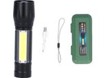 Torcia Usb Portatile Ricaricabile, Torcia A Mano Zoomabile, Torcia Con Luce Laterale Cob