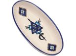 Piatto Ovale Sahel Bleu - L 24 Cm