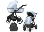 Carrozzina Kunert Arizo 2In1 In Ecopelle Blu/Blu Bambino, Telaio Nero