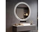 Specchio Da Bagno A Led - Rotondo 60 Cm - Vetro Temperato - Senza Cornice - Senza Nebbia - Dimmerabile Con Sensore Touch - 3 Colori Di Luce - Rohs
