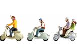 Noch Motor Scooter Driver, Figure Sedute In Plastica, Per Modellismo Ferroviario In Scala N E N, Ideale Per Diorami