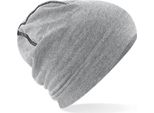 Beechfield B366 | Berretto In Cotone Hemsedal / Lunghezza: 24Cm - Colore: Heather Grey/Black - Taglia: Unica