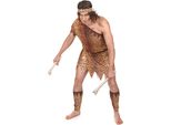 Costume Da Cavernicolo Marrone-Beige - Taglia Unica (42)