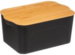5Five Simply Smart Kasten Nero Realizzato In Plastica, Bambù 14 Cm X 32,5 Cm X 21,5 Cm