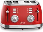 Sogo TOS-SS-5465, 4 Dischi, Rosso, Acciaio Inox, Comando A Rotazione, 330 Mm, 290 Mm