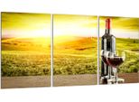 Piastre Copri Fornelli 3 Pezzi 30X52 Vetro Copri Piano Cottura In Ceramica, Paesaggio Vino