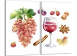 Piastre Copri Fornelli 2 Pezzi 30X52 Vetro Copri Piano Cottura In Ceramica, Frutta Di Vino