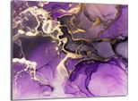 Piano Cottura 60X52 Coperchio Per Piano Cottura In Ceramica Paraspruzzi Piatto In Vetro Tagliere Decorativo, Marmo Viola