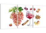 Piastre Copri Fornelli 3 Pezzi 30X52 Vetro Copri Piano Cottura In Ceramica, Vino Frutta