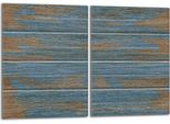 Set Di Piastre Coprifornelli 2X40X52 Cm Copertura Piano Cottura In Ceramica Alzatina In Vetro, Legno Turchese