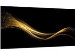 Piastra Di Copertura Del Piano Cottura 90X52 Coperchio Del Piano Cottura In Ceramica Paraspruzzi Piastra Di Vetro Tagliere Decorativo, Golden Black