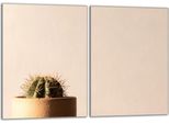 Set Di Piastre Di Copertura Per Piano Cottura 2X40X52 Cm Copertura Per Piano Cottura In Ceramica Alzatina In Vetro, Beige Cactus
