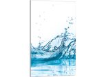 Piastra Di Copertura Del Piano Cottura 30X52 Coperchio Del Piano Cottura In Ceramica Paraspruzzi Piatto In Vetro Tagliere Decorativo, Blu Acqua