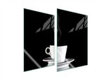 Piastre Copri Fornelli 2 Pezzi 35X52 Ceramica Copri Piano Cottura Vetro Tagliere Caffè Nero