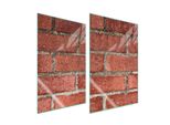 Piastre Copri Fornelli 2 Pezzi 35X52 Copri Piano Cottura In Ceramica Tagliere In Vetro Rosso Mattone