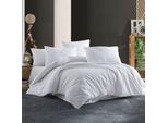Biancheria Da Letto Estesa Crepe Uni 140X220, 70X90Cm Bianco, Bottone Di Filo
