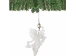 Springos Decorazione Per Albero Di Natale, Angelo, 13 Cm, Infrangibile, Ornamento Per Albero Di Natale Con Glitter (Bianco 1 Pz.)