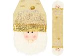 Springos Runner Da Tavola Natalizio Con Paillettes Applicate Di Babbo Natale Dimensioni 30X205 Cm Decorazione Da Tavola Festosa Decorazione Per La Casa Di Natale