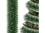 Springos Ghirlanda Per L'albero Di Natale 6 M Verde Scuro Bianco Artificiale Ghirlanda Per L'albero Di Natale Ghirlanda Per L'albero Di Natale Decorazione Della Scala Cornice Della Finestra
