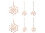 Springos 6 Pz, Ornamento In Legno, Ciondolo, Ornamento Per Albero Di Natale, Fai Da Te (Fiori)