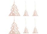 Set Di Ornamenti Per Albero Di Natale In Legno Springos, 6 Pezzi, Ornamento In Legno, Ciondolo, Natale, Ornamento Per Albero Di Natale, Fai Da Te (Alberi Di Natale)