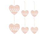 Springos Set Di Decorazioni Per Albero Di Natale In Legno, 6 Pezzi, Ornamenti In Legno, Ciondoli, Ornamenti Per Albero Di Natale, Fai Da Te (Cuori)