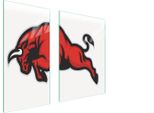 Piastre Copri Fornelli 2 Pezzi 75X52 Copri Piano Cottura In Ceramica Tagliere In Vetro Toro Rosso