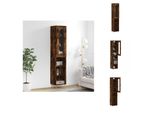 Vidaxl Credenza Rovere Fumé 34,5X34X180 Cm Materiale A Base Di Legno - Credenze