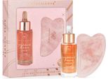 Set Cristallizzato Al Quarzo Rosa Crystallove - Siero Per Il Viso Al Quarzo Rosa E Piastra Per Il Massaggio Gua Sha