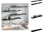 Vidaxl Mensole Galleggianti 4 Pz. Nero Lucido 120X23,5X3,8 Cm Mdf - Mensole A Muro