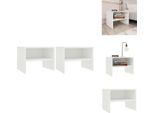 Vidaxl Comodini 2 Pz. Bianco 40X30X30 Cm Materiale A Base Di Legno - Comodini