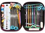 Uncini Per Uncinetto, Multicolore, Con Set E Accessori, Set Di 100, 0,6-6,5 Mm, Springos