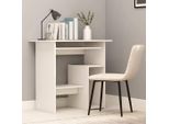The Living Store Scrivania Bianca 80X45X74 Cm Materiale A Base Di Legno