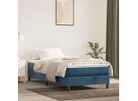 Vidaxl Materasso A Molle Insacchettate Blu Scuro 90X200X20 Cm In Velluto - Materasso A Molle Insacchettate - Materassi A Molle Insacchettate - Materasso - Mobili Per La Camera Da Letto