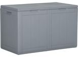 Vidaxl Cassetta Portaoggetti Da Giardino 180 L Grigio Pp Rattan - Cassetta Portaoggetti Da Giardino - Cassetta Portaoggetti - Cassette Portaoggetti