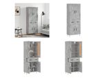 Vidaxl Credenza Grigio Cemento 69,5X34X180 Cm Materiale A Base Di Legno - Credenza - Credenza - Madia - Armadio