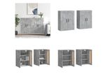 Vidaxl Armadi A Muro 2 Pz. Legno Ingegnerizzato Grigio Cemento - Armadio A Muro - Armadi A Muro - Armadio - Armadio Portaoggetti