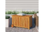 Vidaxl Cassapanca Da Giardino Con Rotelle 90X50X58 Cm In Legno Massiccio Di Acacia - Cassapanca Da Giardino - Cassapanca Da Giardino - Cassapanca Da Esterno - Contenitore Da Giardino