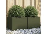 Maison Exclusive - 2 Vasi Da Fiori Verde Oliva 32X30X29 Cm In Acciaio