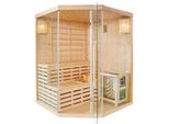 Sauna SANOTECHNIK TALLINN, beige (natur), Saunaofen, 6 kW, Saunen, für 3 Personen