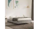 The Living Store Struttura Letto Grigio Chiaro 140X200 Cm In Velluto