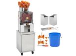 Vevor Spremiagrumi Commerciale Per Arance, Spremiagrumi Da 120 W Con Alimentatore Automatico E Rubinetto, Spremiagrumi In Acciaio Inox Per 25 Arance Al Minuto, Con Scatola Filtro Estraibile, Coperchio In Pc, 3 Secchi Di Raccolta Bucce