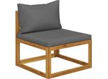 Syfax™ Divano Centrale Modulare Cuscini Grigio Scuro Massello Acacia
