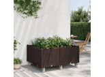 Maison Exclusive - Fioriera Con Rotelle Marrone 100X80X54 Cm Pp
