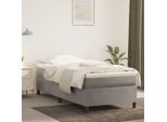 The Living Store Struttura Letto Grigio Chiaro 80X200 Cm In Velluto
