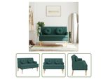 The Living Store Panca Con Cuscino In Tessuto Verde Scuro 113X64,5X75,5 Cm